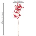 Ramo artificial de azevinho com bagas vermelhas, ramo decorativo para vasos, 47 cm, 3 peças | Floristik24.pt