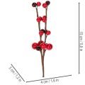 Ramo artificial com frutos vermelhos, 15 cm, 6 peças | Floristik24.pt
