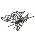 Floristik24 Plugue de flor borboleta de metal preto 10,5×8/44cm 3 unidades