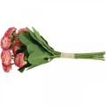 Flor artificial, bellis artificial em bando, margaridas branco-rosa L32cm 10pcs