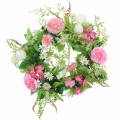 Floristik24 Grinalda Bellis / flor xadrez rosa, branco Ø30cm