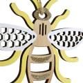 Floristik24 Decoração para pendurar abelhas amarelo, branco, madeira dourada decoração de verão 6 peças