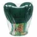 Floristik24 Espuma floral coração 3D com pé espuma floral verde 30cm x 28cm