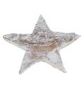 Floristik24 Estrelas de bétula mini 2cm - 2,5cm caiadas 150p