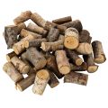 Floristik24 Peças decorativas de madeira de bétula com casca para artesanato, 3 cm, 300 g