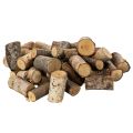 Peças decorativas de madeira de bétula com casca para artesanato, 3 cm, 300 g | Floristik24.pt