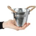 Balde de metal brilhante com alças de corda, Ø12cm | Floristik24.pt
