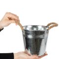 Balde de metal brilhante com alças de corda, Ø16cm | Floristik24.pt