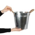Balde de metal brilhante com alças de corda, Ø22cm | Floristik24.pt