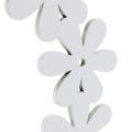 Floristik24 Grinalda de flores de madeira branca Ø15cm 8pcs