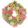 Floristik24 Grinalda decorativa de grama seca e flores artificiais, colorida Ø20cm