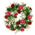Floristik24 Grinalda de flores com Bellis Rosa-Branco Ø30cm