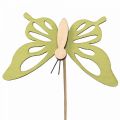 Floristik24 Bujão flor borboleta deco madeira colorida 8,5cm 12uds