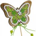 Floristik24 Vara de flores borboleta decoração de primavera de madeira em vara 12 peças