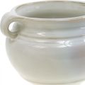 Floristik24 Floreira com pega cachepot vaso de cerâmica branco Ø10cm