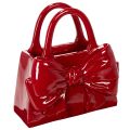 Floristik24 Vaso decorativo em formato de bolsa com laço, acabamento brilhante, 22 cm