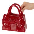 Vaso decorativo em formato de bolsa com laço, acabamento brilhante, 22 cm | Floristik24.pt