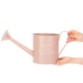 Vaso de flores/regador decorativo vintage, zinco rosa antigo, Ø16,5cm A17cm | Floristik24.pt