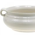 Floristik24 Floreira com pega cachepot vaso de cerâmica branco Ø26.5cm