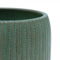 Floristik24 Floreira em cerâmica com ranhuras verde Ø12cm A10,5cm