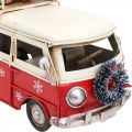 Floristik24 Decoração de Natal Carro Ônibus de Natal Vintage Ônibus Vermelho L17cm