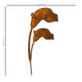 Estaca de jardim em forma de flor de copo-de-leite, ferrugem, para túmulos e arranjos florais, 25 cm, 6 unidades. | Floristik24.pt