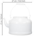 Charmoso bule decorativo branco, vaso de metal em estilo campestre, vaso vintage 27x20,5cm | Floristik24.pt