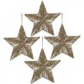 Floristik24 Decorações da árvore de Natal, decorações do Advento, pingente de estrela Dourado B15cm 8 peças