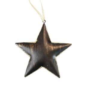 Floristik24 Decorações para árvores de Natal estrela decorativa metal preto ouro Ø11cm 4 unidades