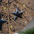 Floristik24 Decorações para árvores de Natal estrela decorativa metal preto ouro Ø11cm 4 unidades
