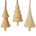 Floristik24 Decorações para árvores de Natal, abeto de madeira, pingente de madeira natural 7-8 cm 12 unidades