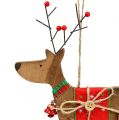 Floristik24 Decorações para árvores de Natal de veado de madeira 14 cm H22 cm 3 unidades