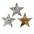 Floristik24 Estrela de coco branco cinza 5cm 50pcs Decoração de estrelas do advento