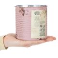 Lata decorativa, rosa antiga, lata de metal para plantio, Ø11cm A10,5cm | Floristik24.pt
