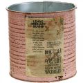 Floristik24 Lata decorativa antiga lata de metal rosa para plantação Ø11cm A10,5cm