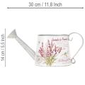 Regador decorativo de metal, lavanda, design retrô para jardim, 30×11×14,5cm | Floristik24.pt