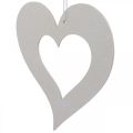 Floristik24 Corações decorativos para pendurar coração de madeira vermelho/branco 12cm 12uds