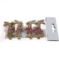 Floristik24 Clipes decorativos coelhinhos da Páscoa rosa, madeira branca decoração da Páscoa 4 unidades