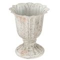 Floristik24 Cálice decorativo de metal com troféu vintage cinza branco H14,5cm
