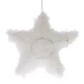 Floristik24 Estrela decorativa feita de penas brancas 30cm