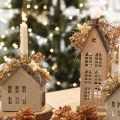 Estrelas decorativas flocadas decoração espalhadas amarelo marrom Ø4/5cm 40 peças | Floristik24.pt