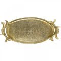 Floristik24 Bandeja decorativa chifre de veado dourado vintage oval L35×L17cm