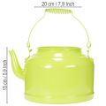 Bule decorativo de metal, verde-maçã - vaso de flores - Ø20cm A15cm - decoração versátil para jardim e ideia de presente | Floristik24.pt