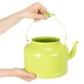 Bule decorativo de metal, verde-maçã - vaso de flores - Ø20cm A15cm - decoração versátil para jardim e ideia de presente | Floristik24.pt