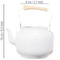 Bule decorativo, vaso de plantas, metal, branco, estilo shabby chic, Ø8,6cm, A16cm, vaso de flores decorativo vintage | Floristik24.pt