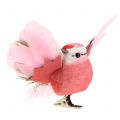 Floristik24 Pássaros decorativos no clipe rosa / roxo 9 cm 8 unidades