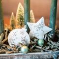 Floristik24 Estrela suspensa decorativa e bola de árvore de Natal com flocos de neve de metal branco Ø9,5 / 7,6 cm A10 / 9,2 cm 4 unidades