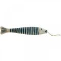 Floristik24 Madeira de peixe decorativo Peixe de madeira para pendurar Azul escuro Alt. 57,5cm