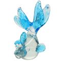 Floristik24 Peixes decorativos em vidro transparente azul 15cm