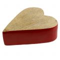 Floristik24 Coração de madeira Deco vermelho, natural 11 cm x 9,5 cm
